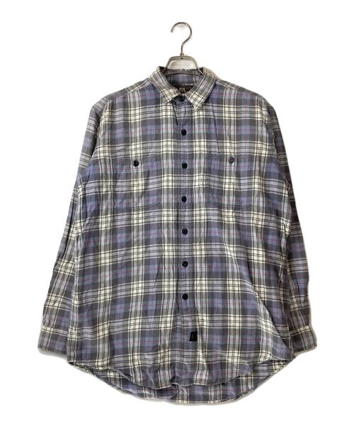 RRL（ダブルアールエル）RRL (ダブルアールエル) 90's 三ツ星タグ チェックシャツ ネイビー サイズ:Ｍの古着・服飾アイテム