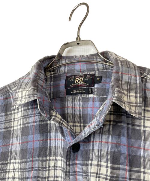 RRL（ダブルアールエル）RRL (ダブルアールエル) 90's 三ツ星タグ チェックシャツ ネイビー サイズ:Ｍの古着・服飾アイテム