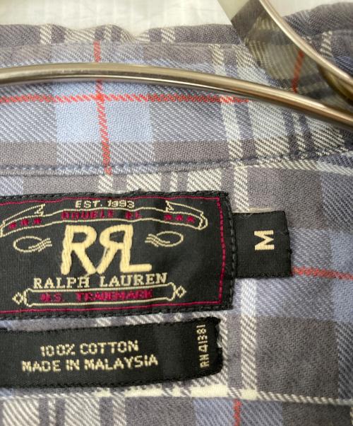 RRL（ダブルアールエル）RRL (ダブルアールエル) 90's 三ツ星タグ チェックシャツ ネイビー サイズ:Ｍの古着・服飾アイテム