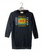GUCCIグッチ）の古着「ヴィンテージロゴパーカーワンピース」｜ブラック