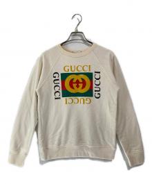 GUCCI（グッチ）の古着「ロゴスウェットシャツ」｜ベージュ