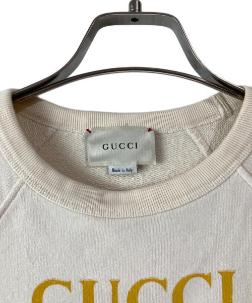 GUCCI（グッチ）GUCCI (グッチ) ロゴスウェットシャツ ベージュ サイズ:12の古着・服飾アイテム