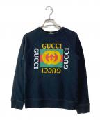 GUCCIグッチ）の古着「ロゴスウェットシャツ」｜ブラック