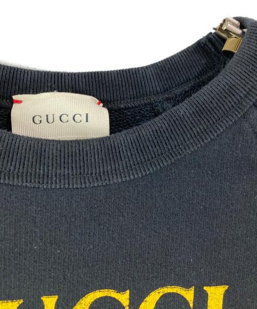 GUCCI（グッチ）GUCCI (グッチ) ロゴスウェットシャツ ブラック サイズ:10の古着・服飾アイテム
