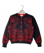 PENDLETONペンドルトン）の古着「総柄ウールカーディガン」｜ブラック×レッド