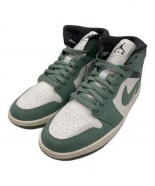 NIKE（ナイキ）の古着「ウィメンズ エアジョーダン1 ミッド "ジェイドスモーク"」｜グリーン×ホワイト