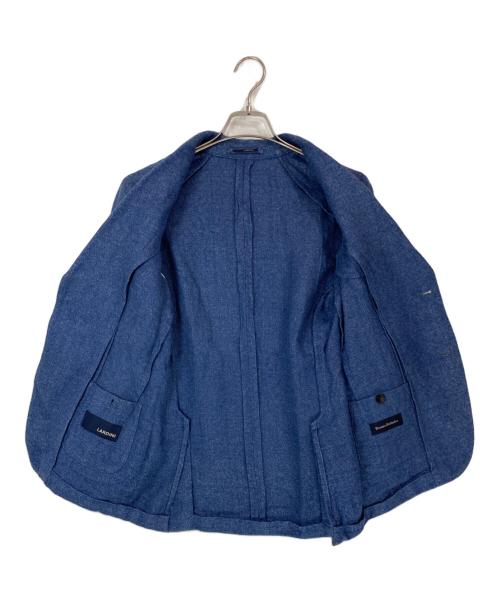 LARDINI（ラルディーニ）LARDINI (ラルディーニ) ウールリネン3Bテーラードジャケット ブルー サイズ:44の古着・服飾アイテム