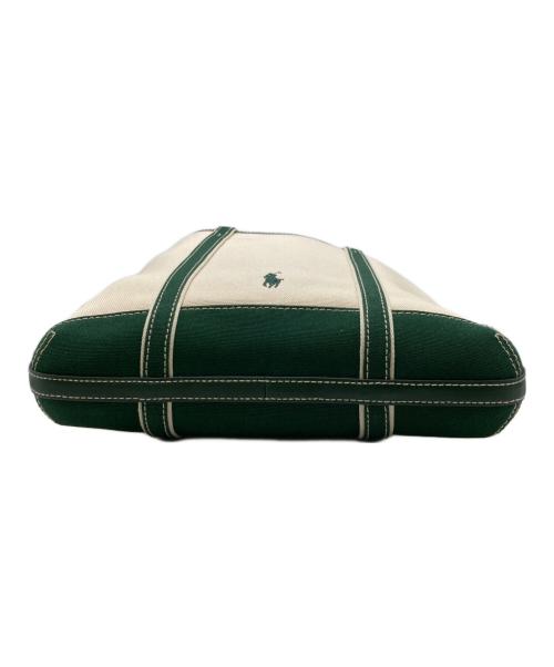 POLO RALPH LAUREN（ポロ・ラルフローレン）POLO RALPH LAUREN (ポロ・ラルフローレン) POLO ベアキャンバススモールショッパートート アイボリー×グリーンの古着・服飾アイテム