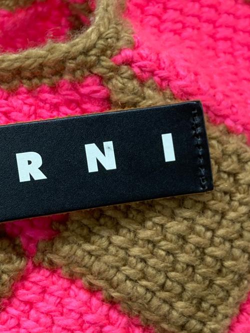 MARNI MARKET（マルニ マーケット）MARNI MARKET (マルニ マーケット) ダイアモンドハンドバッグ ブラウン×ピンクの古着・服飾アイテム