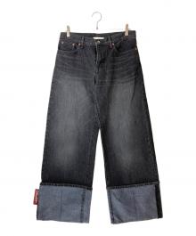 doublet（ダブレット）の古着「RECYCLE DENIM LOW-RISE DENIM PANTS」｜ブラック