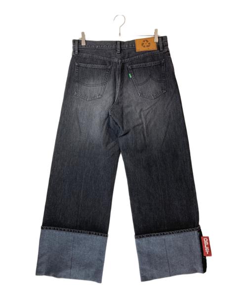 doublet（ダブレット）doublet (ダブレット) RECYCLE DENIM LOW-RISE DENIM PANTS ブラック サイズ:Ｍの古着・服飾アイテム