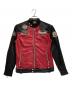 VANSON（バンソン）の古着「ボンディングライダースジャケット」｜ブラック×レッド