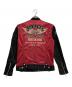 VANSON (バンソン) ボンディングライダースジャケット ブラック×レッド サイズ:L 未使用品：15000円