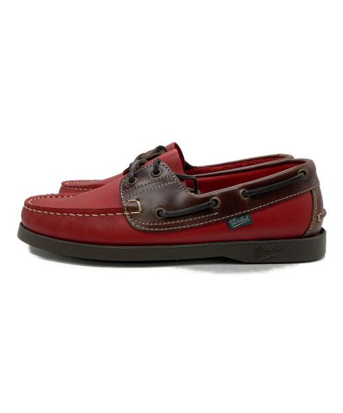 PARABOOT（パラブーツ）PARABOOT (パラブーツ) デッキシューズ ブラウン×レッド サイズ:6の古着・服飾アイテム