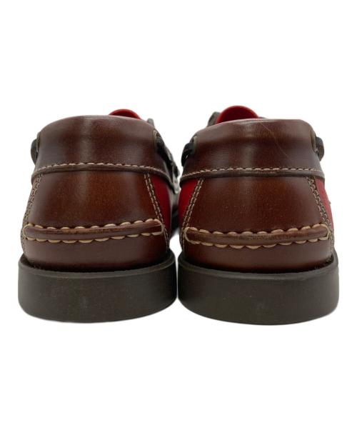 PARABOOT（パラブーツ）PARABOOT (パラブーツ) デッキシューズ ブラウン×レッド サイズ:6の古着・服飾アイテム
