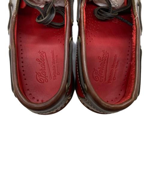 PARABOOT（パラブーツ）PARABOOT (パラブーツ) デッキシューズ ブラウン×レッド サイズ:6の古着・服飾アイテム