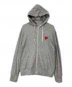 PLAY COMME des GARCONSプレイコムデギャルソン）の古着「ハートロゴジップパーカー」｜グレー