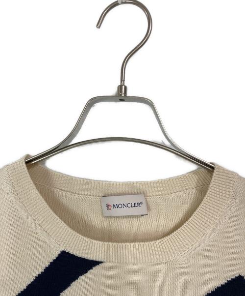 MONCLER（モンクレール）MONCLER (モンクレール) ロゴコットンニット アイボリー サイズ:Lの古着・服飾アイテム