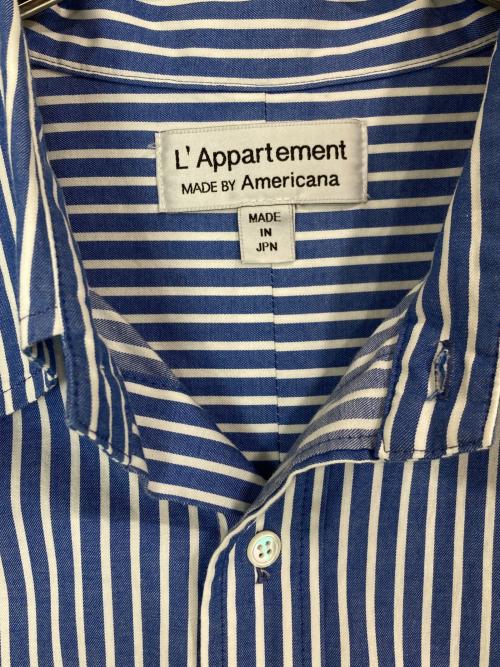 L'appartement（アパルトモン）L'Appartement (アパルトモン) Americana (アメリカーナ) Americana STRIPE SHIRT Onepiece ブルー サイズ:-の古着・服飾アイテム