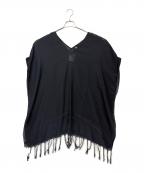 SU PARISス パリス）の古着「Kaftan Fringe Tunic」｜ネイビー