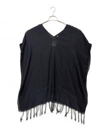 SU PARIS（ス パリス）の古着「Kaftan Fringe Tunic」｜ネイビー