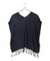 SU PARIS (ス パリス) Kaftan Fringe Tunic ネイビー サイズ:FREE 未使用品：7000円