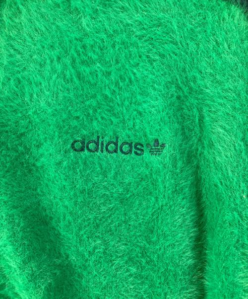 adidas（アディダス）adidas (アディダス) フラッフィー ニットカーディガン グリーン サイズ:Ｌ　 未使用品の古着・服飾アイテム