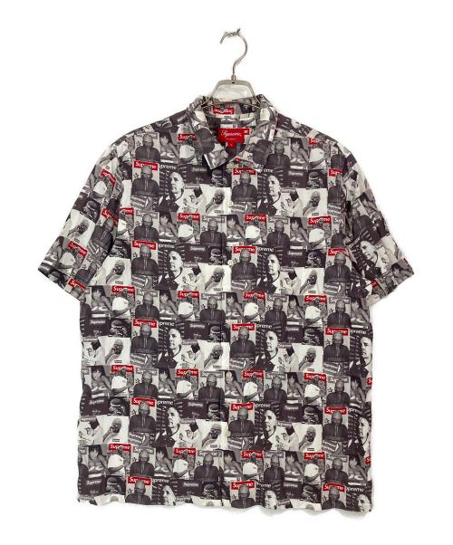 SUPREME（シュプリーム）Supreme (シュプリーム) Magazine S/S Shirt ブラック×ホワイト サイズ:Lの古着・服飾アイテム