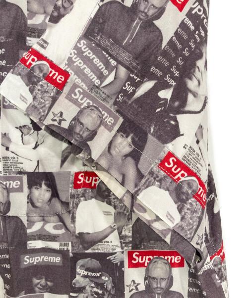 SUPREME（シュプリーム）Supreme (シュプリーム) Magazine S/S Shirt ブラック×ホワイト サイズ:Lの古着・服飾アイテム
