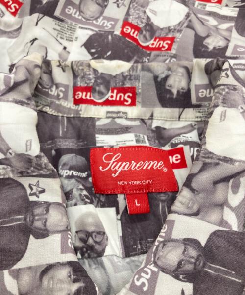 SUPREME（シュプリーム）Supreme (シュプリーム) Magazine S/S Shirt ブラック×ホワイト サイズ:Lの古着・服飾アイテム