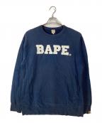 A BATHING APEアベイシングエイプ）の古着「90'sBAPEプリントスウェット」｜ネイビー