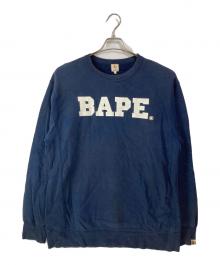 A BATHING APE（アベイシングエイプ）の古着「90'sBAPEプリントスウェット」｜ネイビー