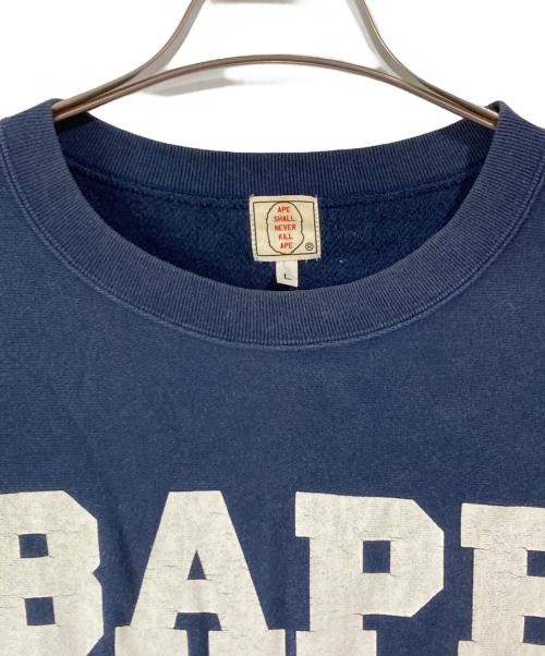 A BATHING APE（アベイシングエイプ）A BATHING APE (アベイシングエイプ) 90'sBAPEプリントスウェット ネイビー サイズ:Lの古着・服飾アイテム