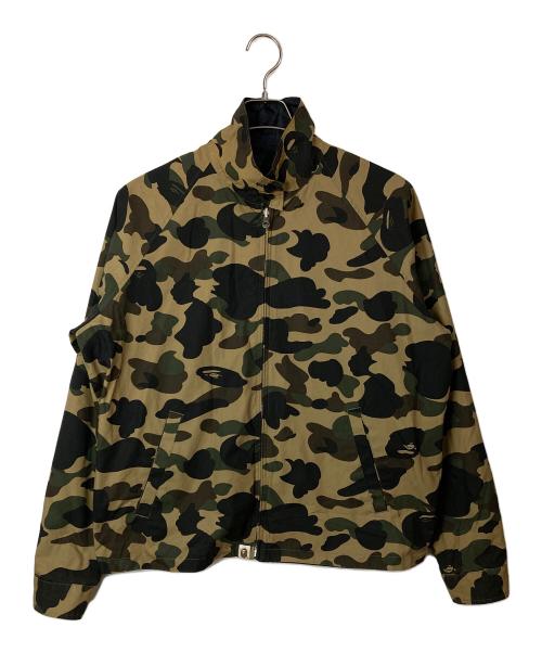 A BATHING APE（アベイシングエイプ）A BATHING APE (アベイシングエイプ) 1ST CAMOリバーシブルナイロンスイングトップ ブラック×カーキ サイズ:Ｍの古着・服飾アイテム