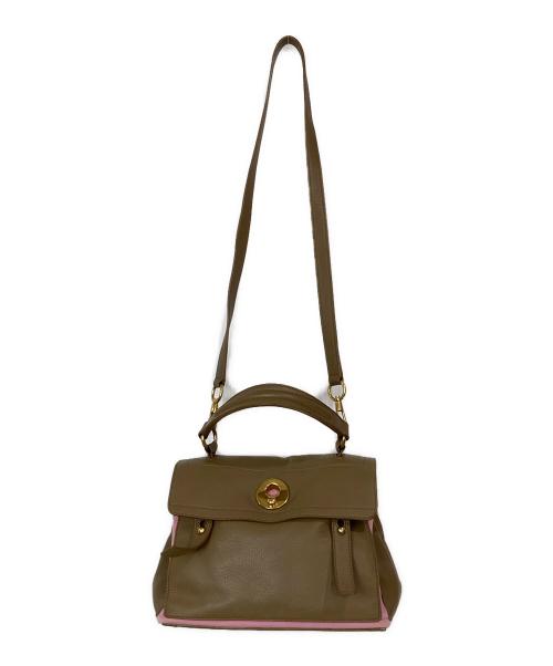 Yves Saint Laurent（イヴサンローラン）Yves Saint Laurent (イヴサンローラン) 2WAYバッグ ベージュ×ピンクの古着・服飾アイテム