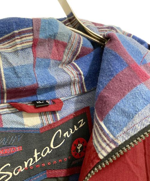 SANTA CRUZ（サンタクルーズ）SANTA CRUZ (サンタクルーズ) 裏地チェックナイロンパーカー レッド サイズ:XLの古着・服飾アイテム