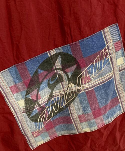 SANTA CRUZ（サンタクルーズ）SANTA CRUZ (サンタクルーズ) 裏地チェックナイロンパーカー レッド サイズ:XLの古着・服飾アイテム