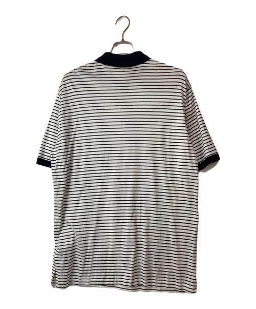 RALPH LAUREN Purple Label（ラルフ ローレン パープル レーベル）RALPH LAUREN PURPLE LABEL (ラルフ ローレン パープル レーベル) ボーダーポロシャツ ホワイト サイズ:Lの古着・服飾アイテム