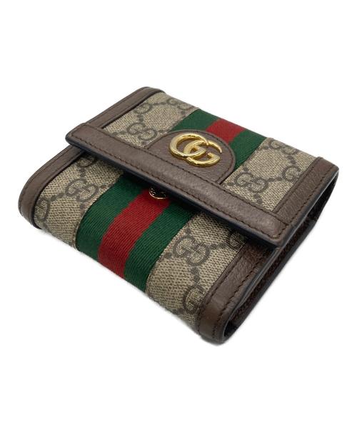 GUCCI（グッチ）GUCCI (グッチ) オフディア3つ折り財布 ベージュの古着・服飾アイテム