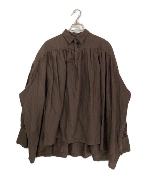 NEMETH（ネメス）Nemeth (ネメス) ギャザーシャツ ブラウン サイズ:FREEの古着・服飾アイテム