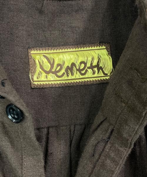 NEMETH（ネメス）Nemeth (ネメス) ギャザーシャツ ブラウン サイズ:FREEの古着・服飾アイテム