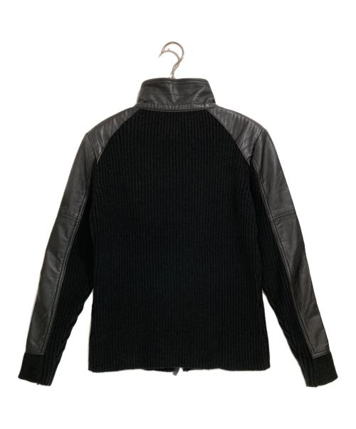 AVIREX（アヴィレックス）AVIREX (アヴィレックス) ラムレザーカーディガン ブラック サイズ:Lの古着・服飾アイテム