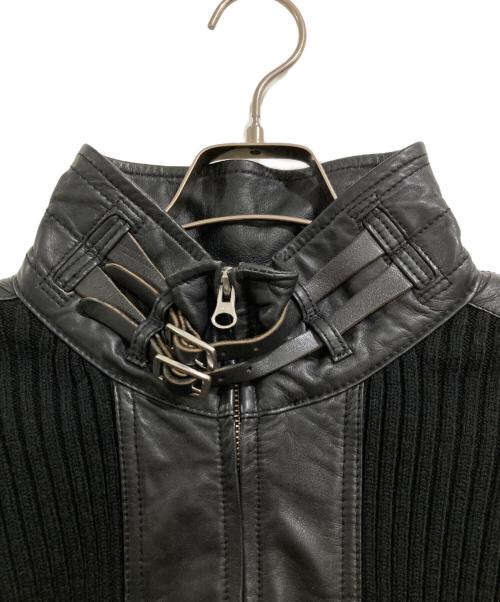 AVIREX（アヴィレックス）AVIREX (アヴィレックス) ラムレザーカーディガン ブラック サイズ:Lの古着・服飾アイテム