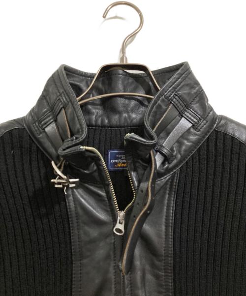 AVIREX（アヴィレックス）AVIREX (アヴィレックス) ラムレザーカーディガン ブラック サイズ:Lの古着・服飾アイテム