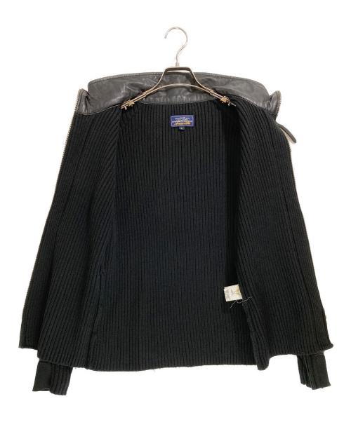 AVIREX（アヴィレックス）AVIREX (アヴィレックス) ラムレザーカーディガン ブラック サイズ:Lの古着・服飾アイテム