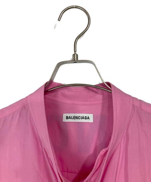 BALENCIAGA（バレンシアガ）BALENCIAGA (バレンシアガ) バッグロゴプリント オーバーサイズ リボンシャツ ピンク サイズ:SIZE 34の古着・服飾アイテム