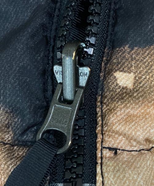 THE NORTH FACE（ザ ノース フェイス）THE NORTH FACE (ザ ノース フェイス) Supreme (シュプリーム) ブリーチド デニム プリント ヌプシ ジャケット ブラック×ベージュ サイズ:Mの古着・服飾アイテム