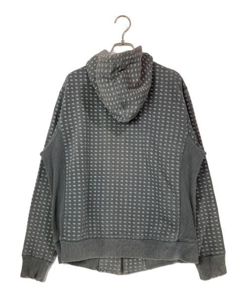 stussy（ステューシー）stussy (ステューシー) OLD 総柄 ジップパーカー グレー サイズ:Mの古着・服飾アイテム