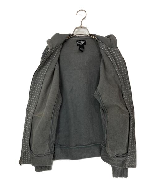 stussy（ステューシー）stussy (ステューシー) OLD 総柄 ジップパーカー グレー サイズ:Mの古着・服飾アイテム