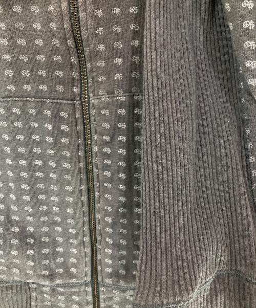 stussy（ステューシー）stussy (ステューシー) OLD 総柄 ジップパーカー グレー サイズ:Mの古着・服飾アイテム